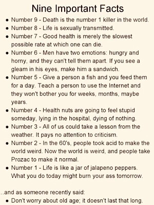 Nine important facts!!!